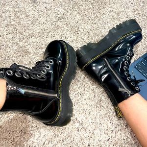 Chunky Black Platform Dr. Marten lace up boots